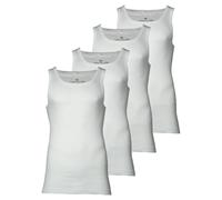 TOM TAILOR Herren Tanktop, 4er Pack - Unterhemd, Garron S, einfarbig XL Weiß