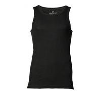 TOM TAILOR Herren Tank-Top, Baumwolle, Doppelripp, schwarz, Uni, 2er Pack M