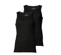 TOM TAILOR Herren Tanktop, Vorteilspack - Unterhemd, Garron S, einfarbig Schwarz XL 8er Pack (4x2P)