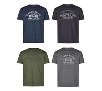 TOM TAILOR Tshirt Herren Baumwolle Regular Fit 4er Pack Set Rundhals Kurzarm Sommer Tee Shirt Logoprint 100% Baumwolle, Größe:XL, Farbe:Anthracite Gray (10903)