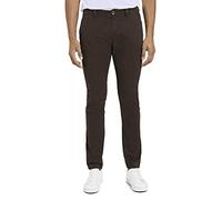 TOM TAILOR Herren Travis Slim Chino Hose im Washed-Look 1021018, 24369 - Deep Dark Brown, 33W / 32L