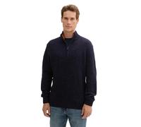 TOM TAILOR Herren Troyer Strickpullover, 36942 - Navy Melange Multi Neps, XXL