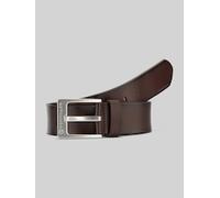 Ledergürtel TOM TAILOR "TTCALVINPLUS", Herren, Gr. 85, braun (dunkelbraun), Rindsleder, unifarben, Gürtel Ledergürtel, 4 cm breiter Herrengürtel, Casual und Jeans Look (51972518-85) dunkelbraun