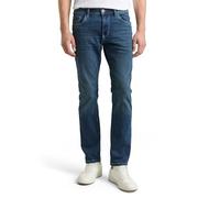 Straight-Jeans TOM TAILOR "MARVIN", Herren, Gr. 38, Länge 32, used mid stone blau denim32, Denim/Jeans, Obermaterial: 98% Baumwolle, 2% Elasthan, unifarben, modisch, straight fit knöchellang, Jeans, i