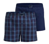 TOM TAILOR Herren Web-Boxershorts, 2er Pack - Dakota, Baumwolle, Popeline Dunkelblau/Dunkelblau / L L Blau