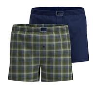 TOM TAILOR Herren Web-Boxershorts, 2er Pack - Dakota, Baumwolle, Popeline Dunkelgrün/Dunkelblau / L L Mehrfarbig
