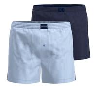 TOM TAILOR Web-Shorts 2er Pack blau-hell-Streifen - M
