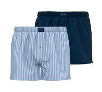 TOM TAILOR Herren Web-Boxershorts, 2er Pack - Pure Cotton, Westside C, kariert Dunkelblau/Hellblau/Weiß XL