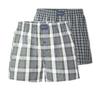 TOM TAILOR Herren Web-Boxershorts, 2er Pack - Unterwäsche, Unterhose, Baumwolle, Logo, kariert S Mehrfarbig