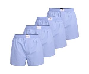 TOM TAILOR Herren Web-Boxershorts, 4er Pack - Pure Cotton, Westside C, kariert Blau L
