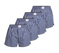 TOM TAILOR Herren Web-Boxershorts, 4er Pack - Pure Cotton, Westside C, kariert Blau/Weiß 2XL
