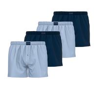 TOM TAILOR Herren Web-Boxershorts, 4er Pack - Pure Cotton, Westside C, kariert Dunkelblau/Hellblau/Weiß L