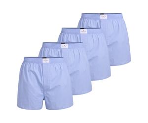 TOM TAILOR Herren Web-Boxershorts, 4er Pack - Pure Cotton, Westside C, kariert XXL Blau