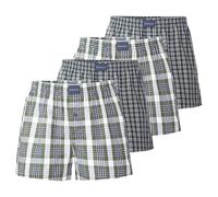 TOM TAILOR Herren Web-Boxershorts, 4er Pack - Unterwäsche, Unterhose, Baumwolle, Logo, kariert S Mehrfarbig