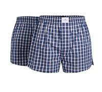 TOM TAILOR Herren Web-Boxershorts, Vorteilspack - Pure Cotton, Westside C, kariert Blau/Weiß M 2er Pack (1x2P)