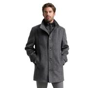 TOM TAILOR Herren Wollmantel mit Innenjacke 1032506, 30500 - Dark Grey Black Herringbone, S