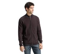 Strickjacke TOM TAILOR, Herren, Gr. M, navy mid braun dot stripe, Strick, Obermaterial: 100% Baumwolle, gestreift, regular fit normal, ohne Ausschnitt, Rippbündchen, Strickjacken Strickjacke, mit Stre