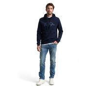 TOM TAILOR Herren 1047825 Hoodie Sweatshirt mit Logo-Print, 15148-Sky Captain Blue, M
