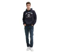 Tom Tailor Herren Hoodie 10668 mit Logo-Print Sky Captain Blue M