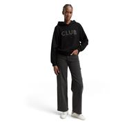 Tom Tailor Denim - Oversize Hoodie Sweatshirt mit Glitzer-Applikation deep black - Gr. - L