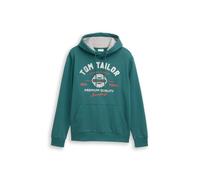 Kapuzensweatshirt TOM TAILOR, Herren, Gr. XXL, grün (jasper grün), Sweatware, Obermaterial: 70% Baumwolle, 30% Polyester, Casual, regular fit taillenbedeckt, ohne Ausschnitt, Bündchen, Sweatshirts, mi