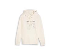 Tom Tailor - Hoodie Sweatshirt mit Print Gardenia White - Gr. - XXL