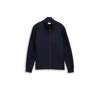 Sweatjacke TOM TAILOR, Herren, Gr. XL, sky captain blau, Sweatware, Obermaterial: 100% Baumwolle, Strukturmuster, unifarben, regular fit taillenbedeckt, ohne Ausschnitt, Bündchen, Sweatjacken, mit Log