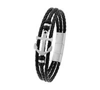 Tom Tailor Identarmband für Herren, Edelstahl, 20+1,5 cm, schwarz, Anker-Anhänger, Geschenkidee, Armschmuck, Herrenschmuck, 2100696