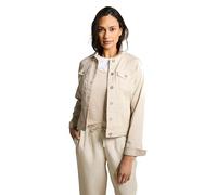 Jeansjacke TOM TAILOR, Damen, Gr. M, stone sand beige, Denim/Jeans, Obermaterial: 98% Baumwolle, 2% Elasthan. Futter: 100% Baumwolle, unifarben, regular fit hüftlang, Rundhals, Jacken Jeansjacke, mit