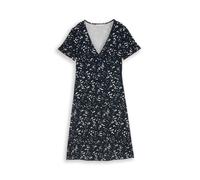 Sommerkleid TOM TAILOR, Damen, Gr. 44, N-Gr, navy dot, Web, Obermaterial: 95% Viskose, 5% sonstige Fasern, gemustert, körpernah knielang, V-Ausschnitt, abgesteppte Kante, Kleider Sommerkleid, Sommerkl