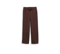 Stoffhose TOM TAILOR "Loose - Straight", Damen, Gr. 42, Länge 30, java schwarz braun, Web, Obermaterial: 51% Polyester, 42% Viskose, 7% Elasthan, unifarben, bequem lang, Hosen Stoffhose, Sommerhose -