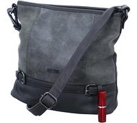 Hobo TOM TAILOR "Juna", Damen, Gr. B/H/T: 33cm x 28cm x 12,5cm, grau, Polyurethan, gepflegt, kontrastfarbene Details, mehrfarbig, Taschen Hobo, aus soft genarbtem ledrigen Material mit glänzenden Meta
