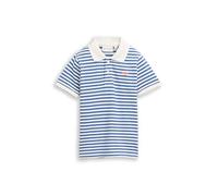 Poloshirt TOM TAILOR, Mädchen, Gr. 116/122, blau weiß stripe, Jersey, Obermaterial: 100% Baumwolle, gestreift, regular fit normal, ohne Ausschnitt, Shirts, mit Print (76967619-116) blau weiß stripe