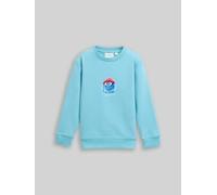 TOM TAILOR Jungen Basic Sweatshirt mit Print, blau, Uni, Gr. 104/110