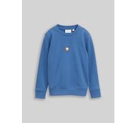 Sweatshirt TOM TAILOR, Jungen, Gr. 104/110, federal blau, Sweatware, Obermaterial: 70% Baumwolle, 30% Polyester, bedruckt, regular fit normal, Rundhals, Rippbündchen, Sweatshirts Sweatshirt, mit Print