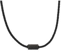 Kette mit Anhänger TOM TAILOR "Schmuck Geschenk Edelstahl Leder Kautschuk", grau, schwarz, Halsketten, Jungen, Edelstahl Kautschuk Leder, L: 43 B: 3mm, Edelstahl, Kautschuk, Leder, B:3mm (65554645-0)