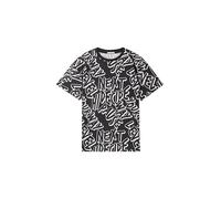 Tom Tailor Jungen Kinder Oversized T-Shirt mit Muster, 36795 - Black and White Wording Design, 164