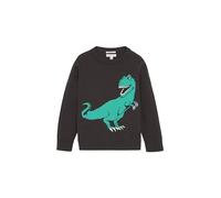 TOM TAILOR Jungen Kinder Strickpullover mit Dinosaurier, coal grey, 104/110