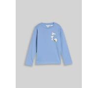TOM TAILOR Jungen Langarmshirt mit Peanuts-Rückenprint, blau, Uni, Gr. 116/122