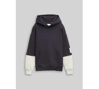 TOM TAILOR Jungen Oversize Hoodie Sweatshirt im 2-in-1-Look, grau, Uni, Gr. 152