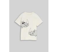TOM TAILOR Jungen Oversize T-Shirt mit Print, weiß, Uni, Gr. 128/134