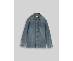 TOM TAILOR Jungen Regular Fit Jeanshemd mit Baumwolle, blau, Uni, Gr. 164
