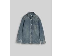 TOM TAILOR Jungen Regular Fit Jeanshemd mit Baumwolle, blau, Uni, Gr. 176