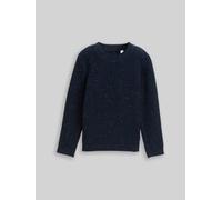 TOM TAILOR Jungen Strickpullover aus Noppengarn, blau, Uni, Gr. 104/110