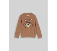 TOM TAILOR Jungen Strickpullover mit Tiermotiv, braun, Uni, Gr. 116/122