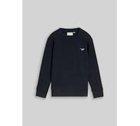 Sweatshirt TOM TAILOR, Jungen, Gr. 104/110, blau (sky captain blau), Sweatware, Obermaterial: 70% Baumwolle, 30% Polyester, regular fit taillenbedeckt, Rundhals, Rippbündchen, Sweatshirts Sweatshirt,