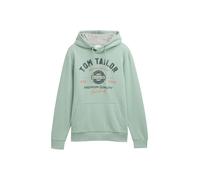 Kapuzensweatshirt TOM TAILOR, Herren, Gr. M, grün (dust grün), Sweatware, Obermaterial: 70% Baumwolle, 30% Polyester, casual, regular fit taillenbedeckt, ohne Ausschnitt, Langarm Bündchen, Sweatshirts
