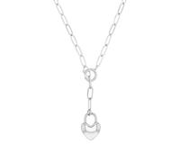 Kette mit Anhänger TOM TAILOR "Schmuck Geschenk Edelstahl Y-Kette Herz", edelstahlfarben, Halsketten, Damen, Edelstahl, L: 50 B: 3mm, B:3mm (16420500-0) edelstahlfarben