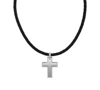 Tom Tailor Kette mit Anhänger für Herren, Edelstahl, 47+5 cm, silber, Kreuz-Anhänger, Geschenkidee, Halsschmuck, Herrenschmuck, 2100699