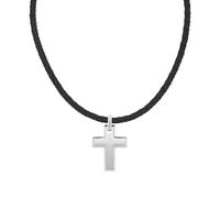Tom Tailor Kette mit Anhänger für Herren, Edelstahl, 47+5 cm, silber, Kreuz-Anhänger, Geschenkidee, Halsschmuck, Herrenschmuck, 2100699